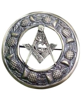 Masonic Antique Fly Plaid Brooch