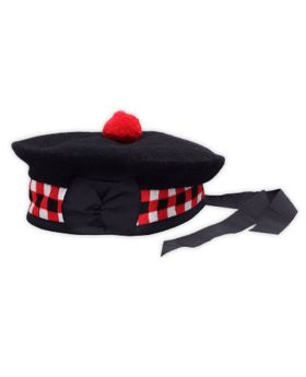 Scottish White & Red Glengarry Balmoral Hat